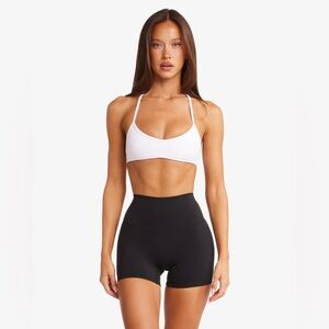 Women’s Scoop Neck White Sports Bra